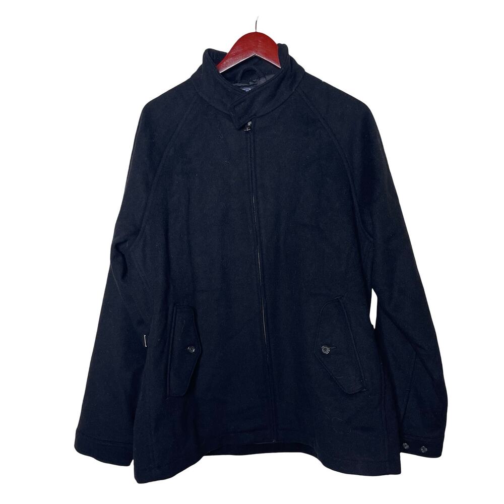 Vintage Polo Ralph Lauren Men's Wool Coat Jacket Charcoal Black Full Zip Size L